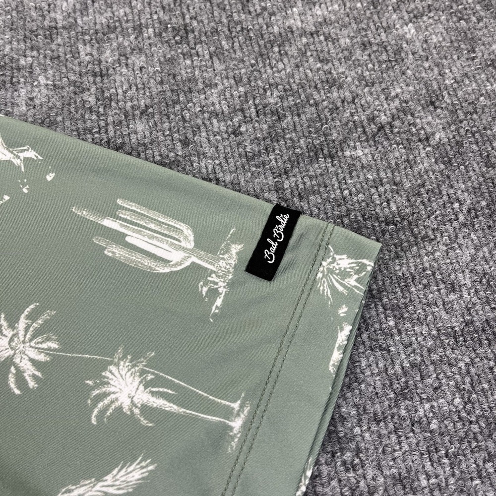 Bad Birdie Men's Sage Green Polo with White Desert Print - Picture 3 of 7